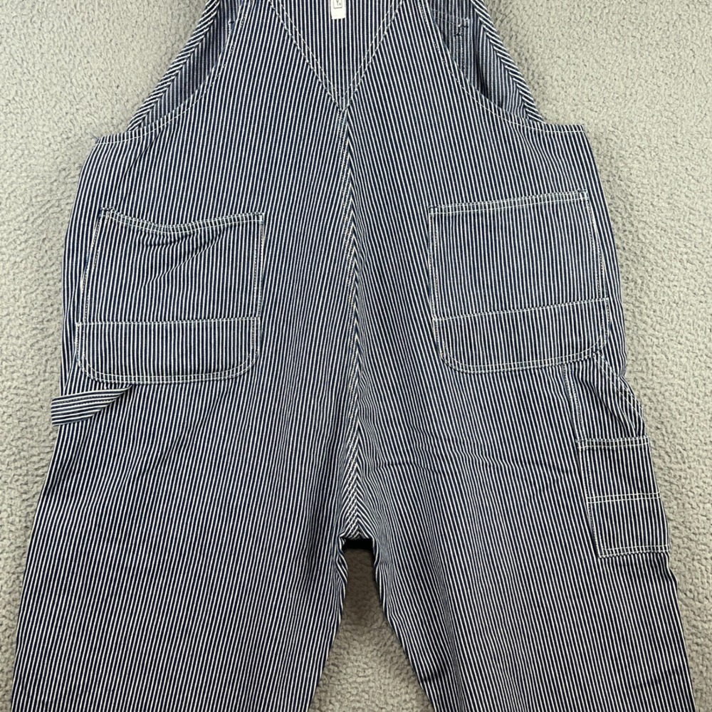 Key Hickory railroad Stripe Overalls Mens 42x28 (M: 42x23) Blue White Aristocrat - Picture 7 of 12